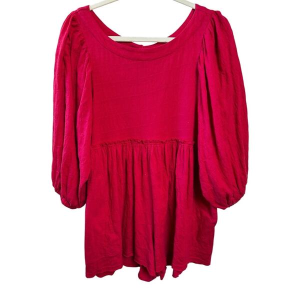 Free People Beyond Obsessed Long Sleeve Romper in Hot Pink X-Small Gently Used - Picture 2 of 5